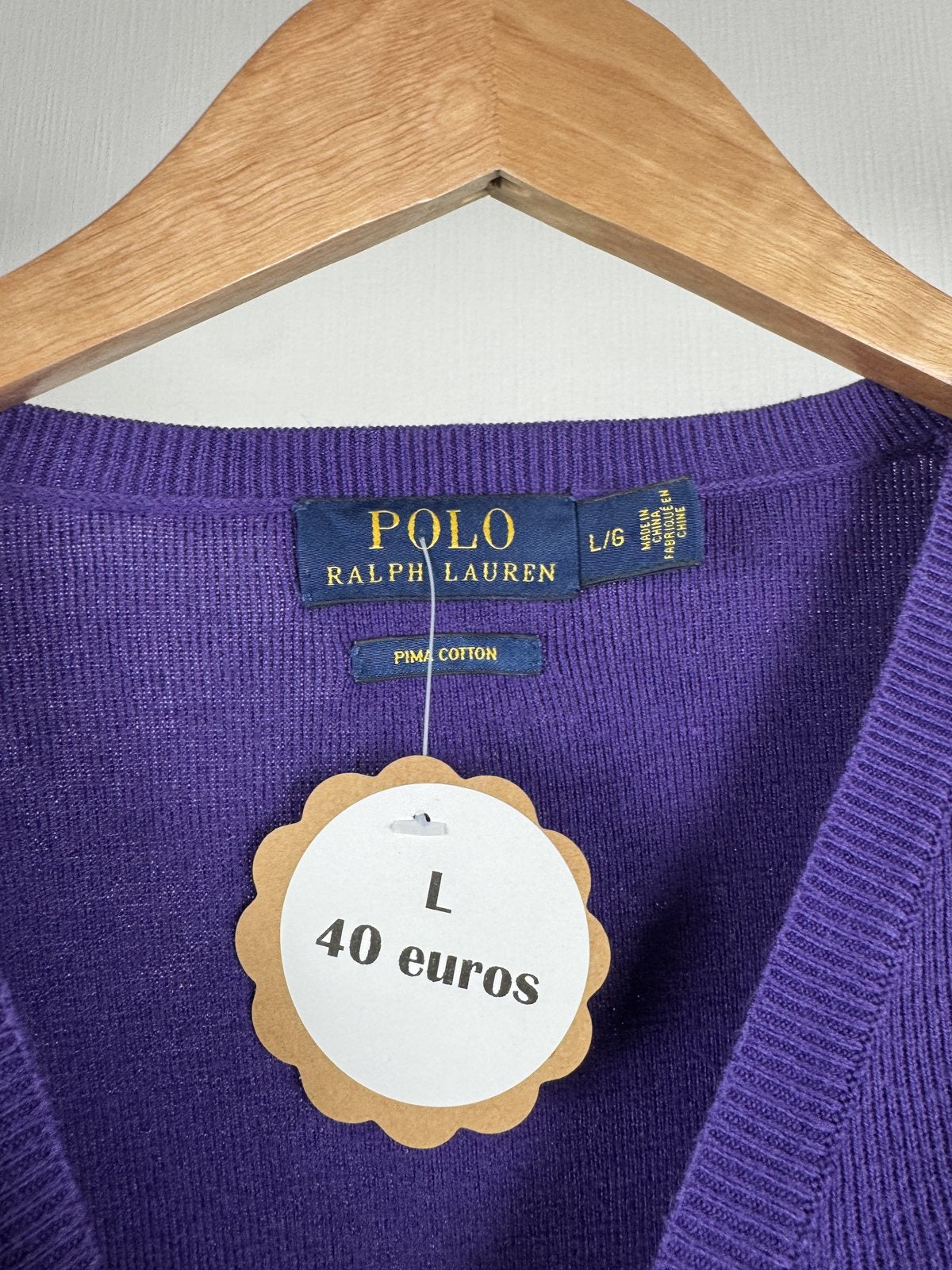 Pull col V Ralph Lauren violet