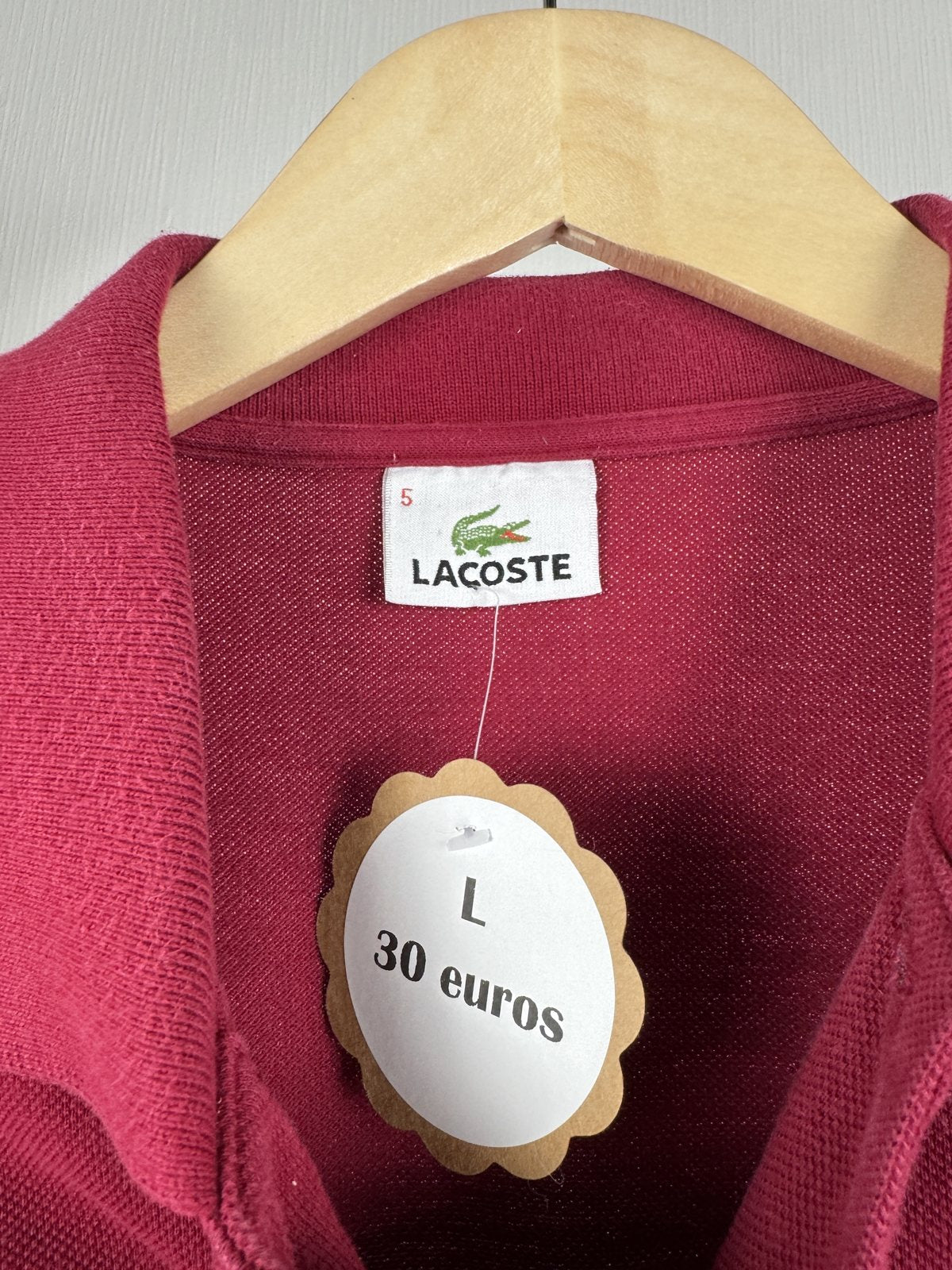 Polo manches longues Lacoste bordeaux brodé golf