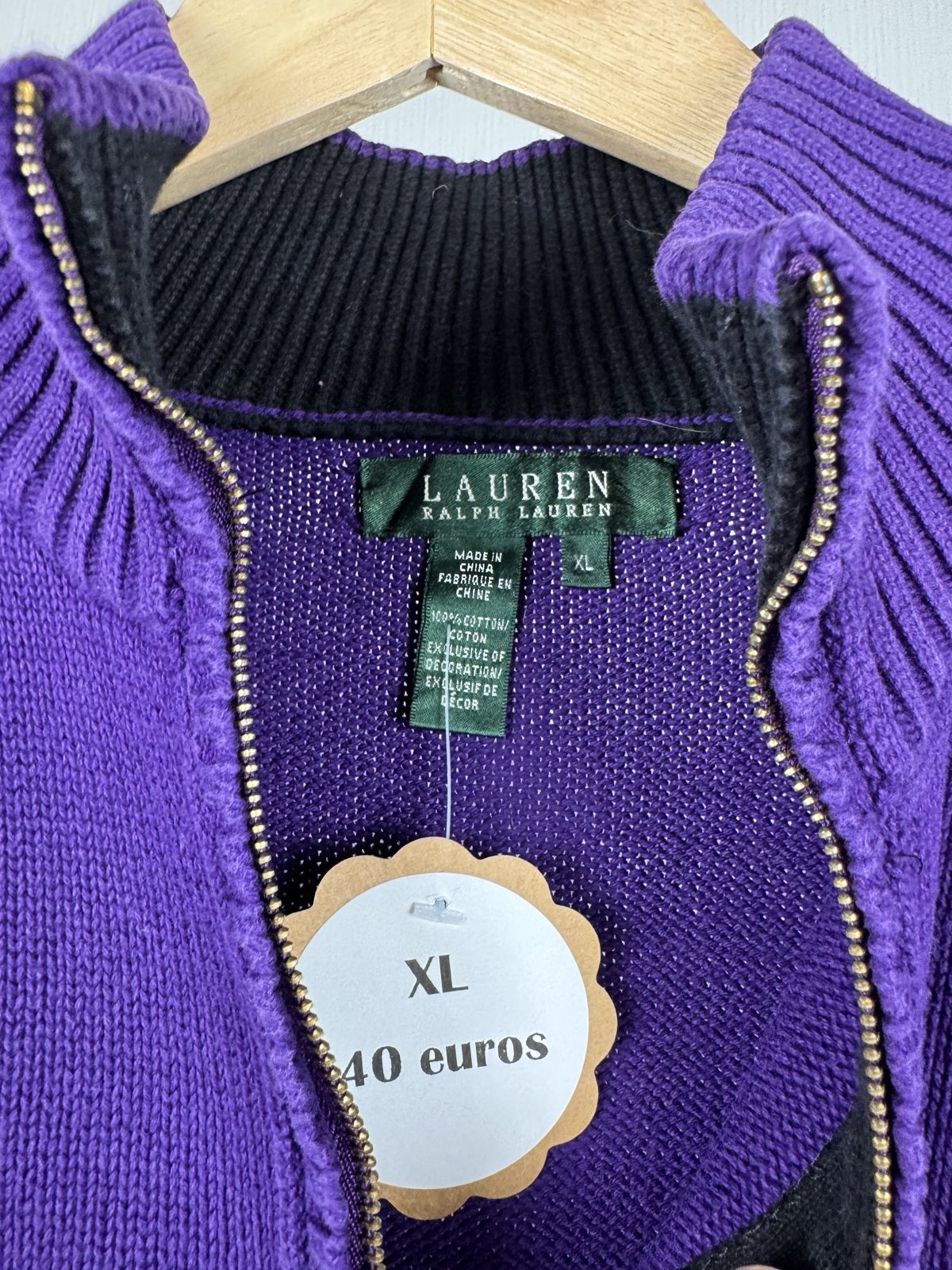 Pull camionneur zippé Lauren Ralph Lauren violet