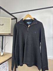 Pull camionneur zippé Ralph Lauren noir