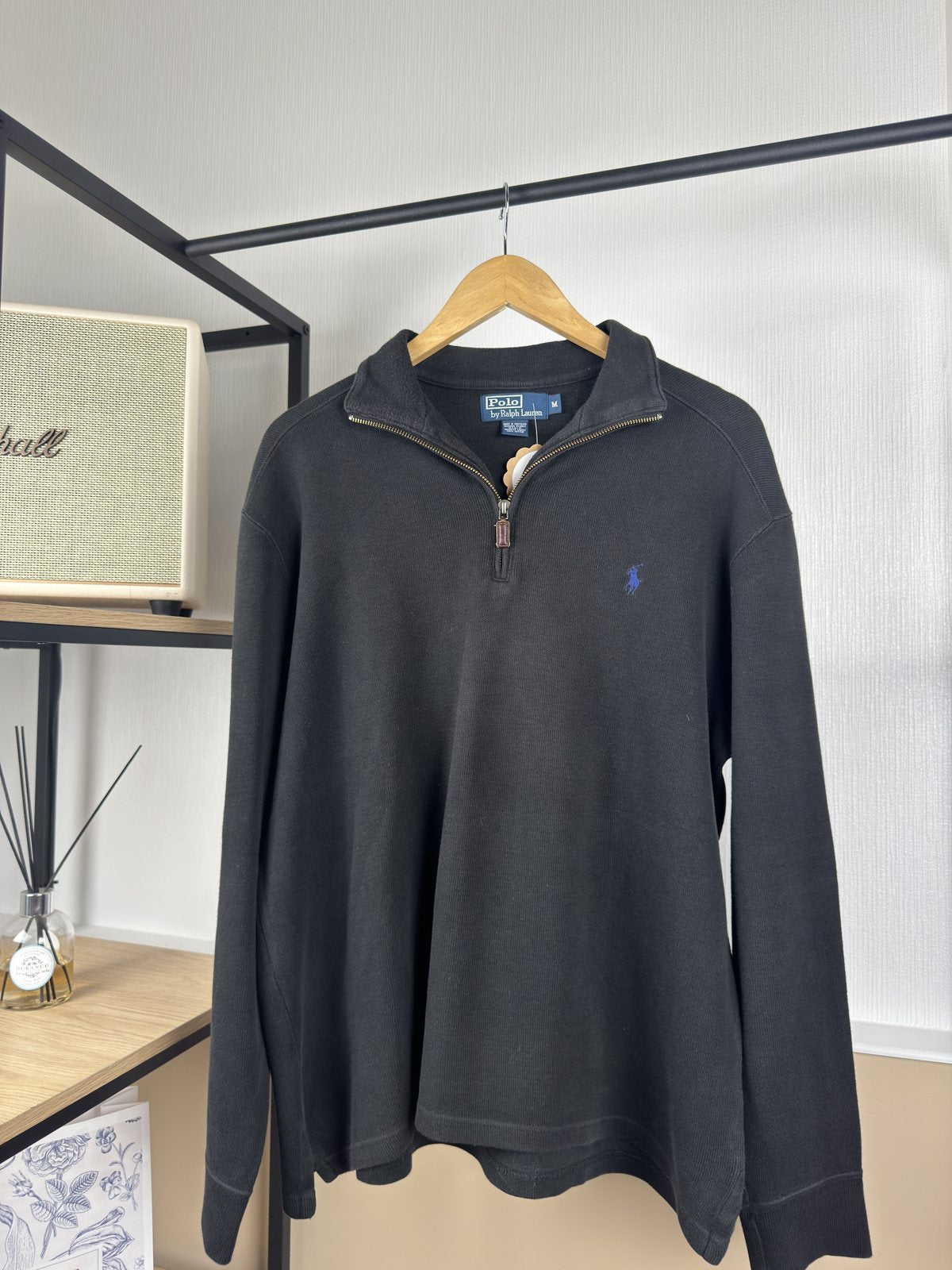 Pull camionneur zippé Ralph Lauren noir