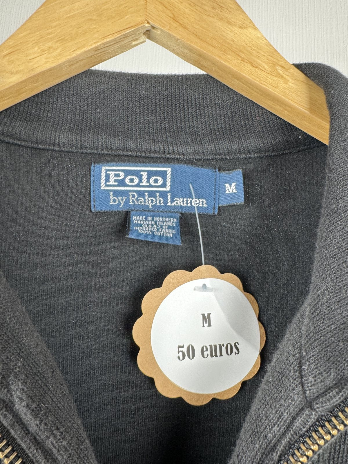 Pull camionneur zippé Ralph Lauren noir