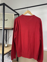 Pull col V Tommy Hilfiger rouge