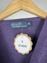 Pull col V Ralph Lauren violet chiné