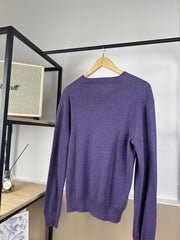 Pull col V Ralph Lauren violet chiné
