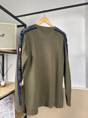 Pull Tommy Jeans kaki bandes logo
