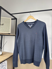 Pull col V Tommy Hilfiger marine