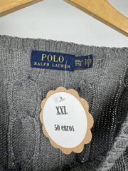 Pull torsadé Ralph Lauren gris