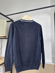 Pull col V Tommy Hilfiger marine liseré