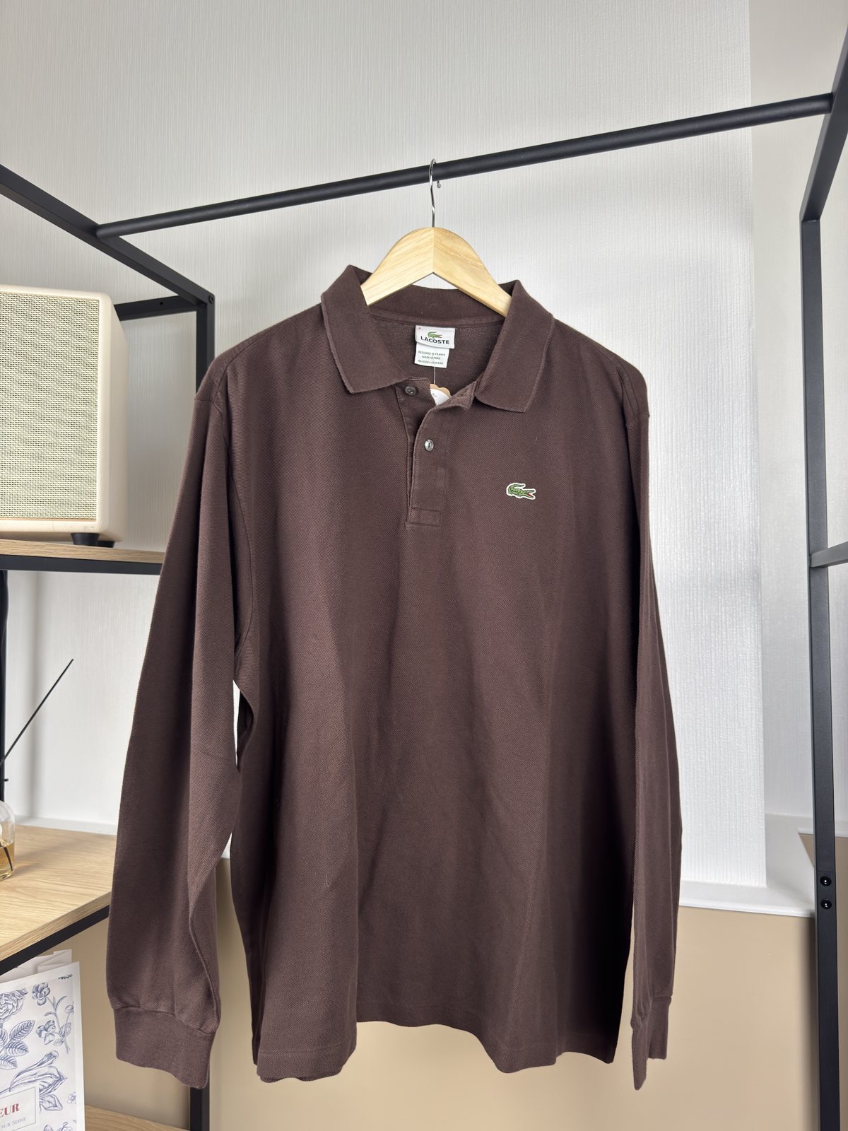 Polo manches longues Lacoste marron