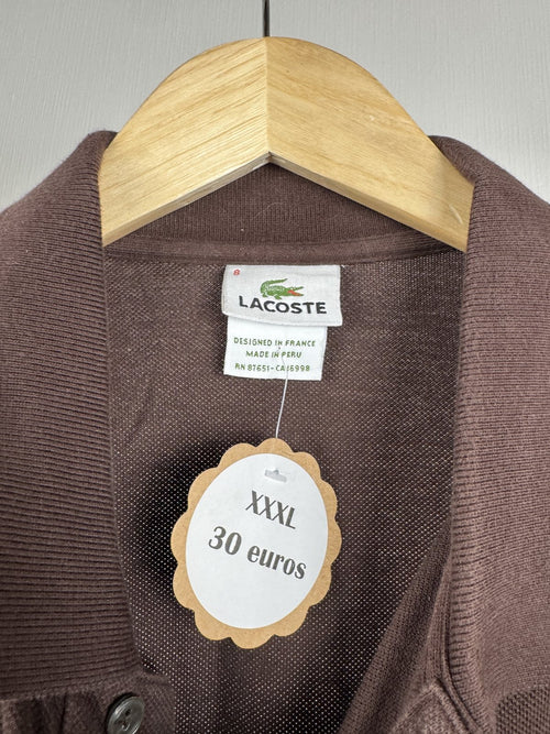 Polo manches longues Lacoste marron