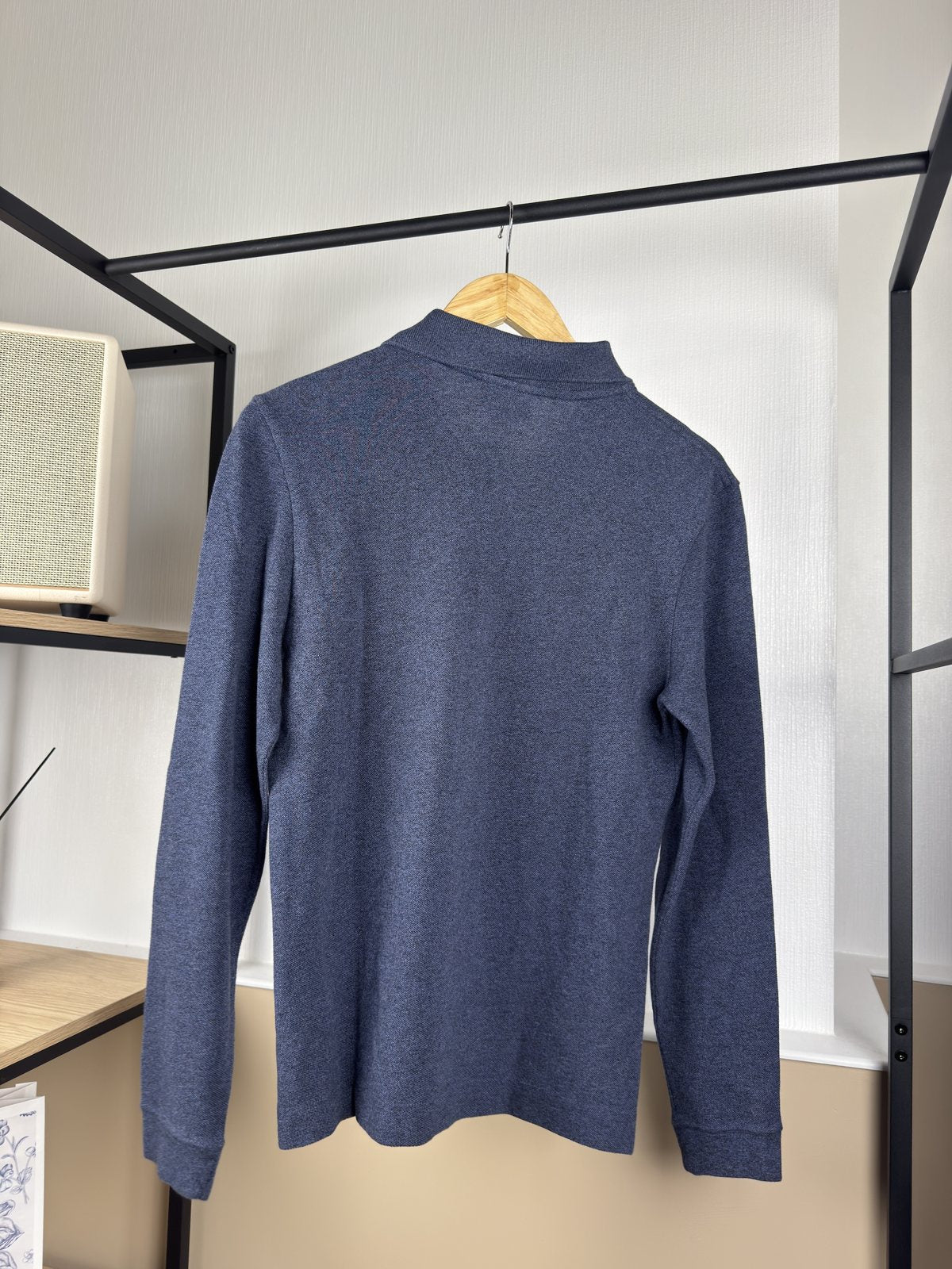 Polo manches longues Lacoste bleu chiné