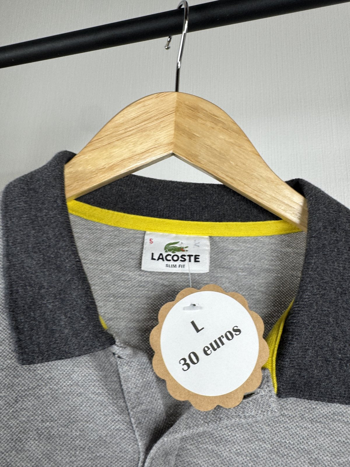 Polo manches longues Lacoste gris dégradé