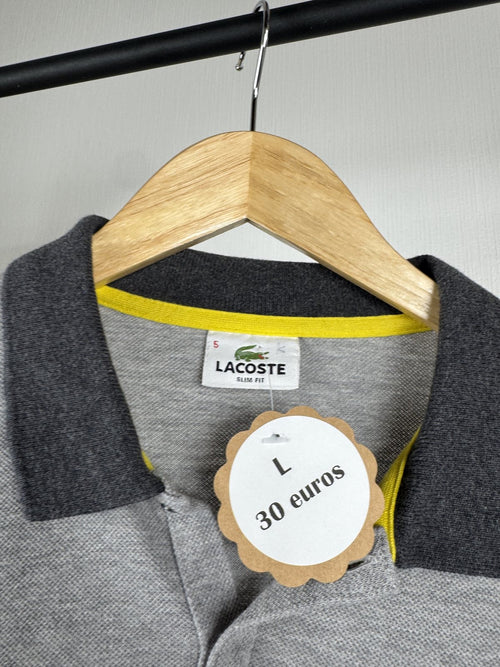 Polo manches longues Lacoste gris dégradé
