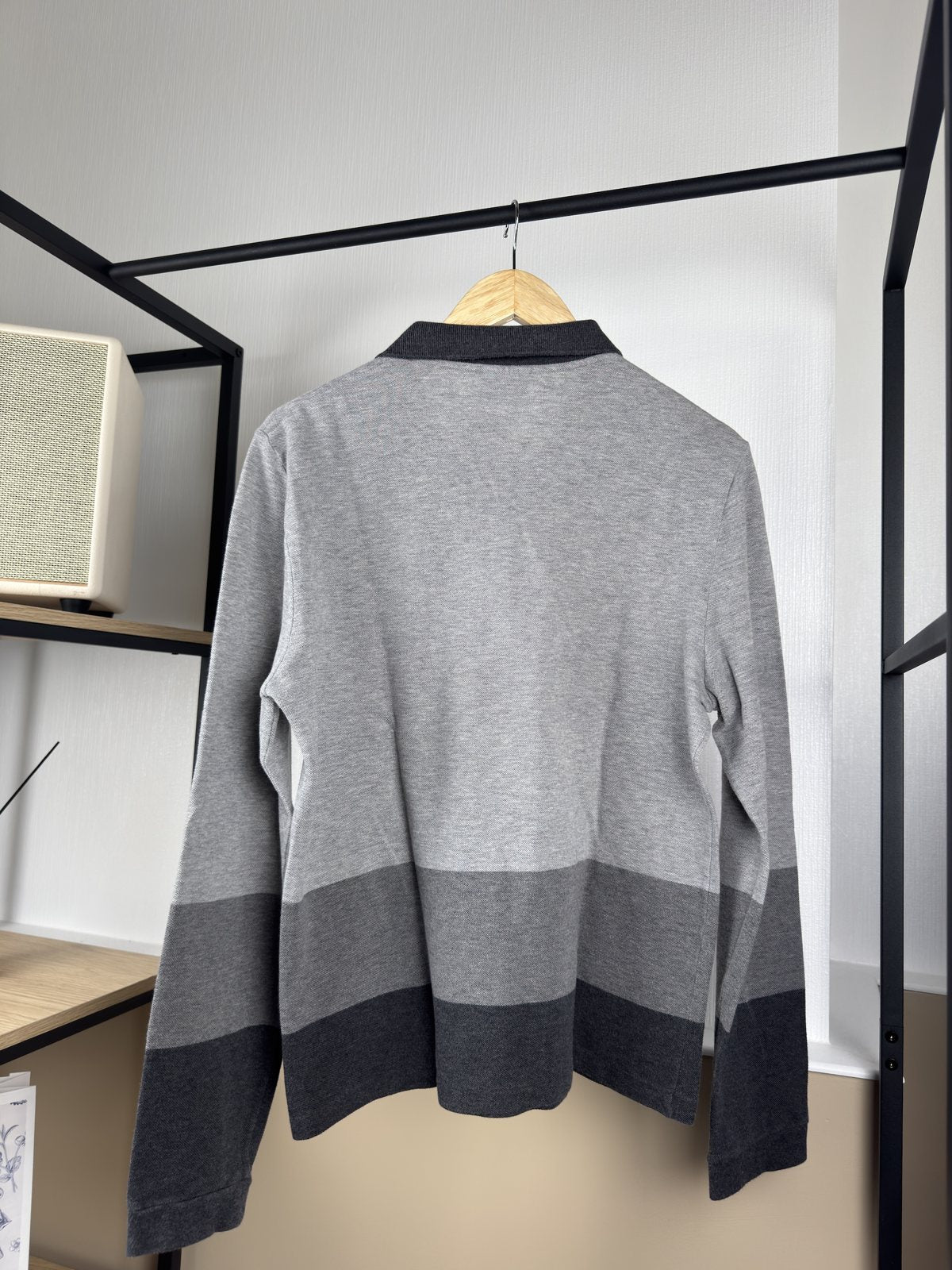 Polo manches longues Lacoste gris dégradé