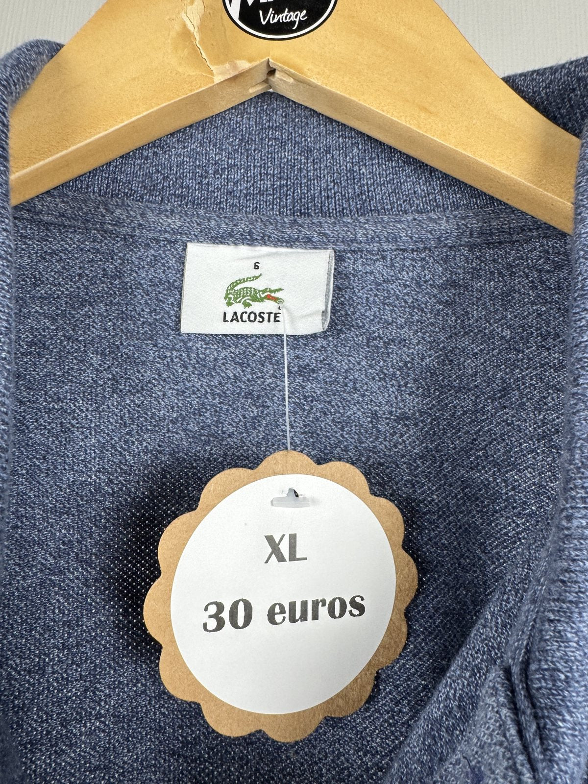Polo manches longues Lacoste bleu chiné
