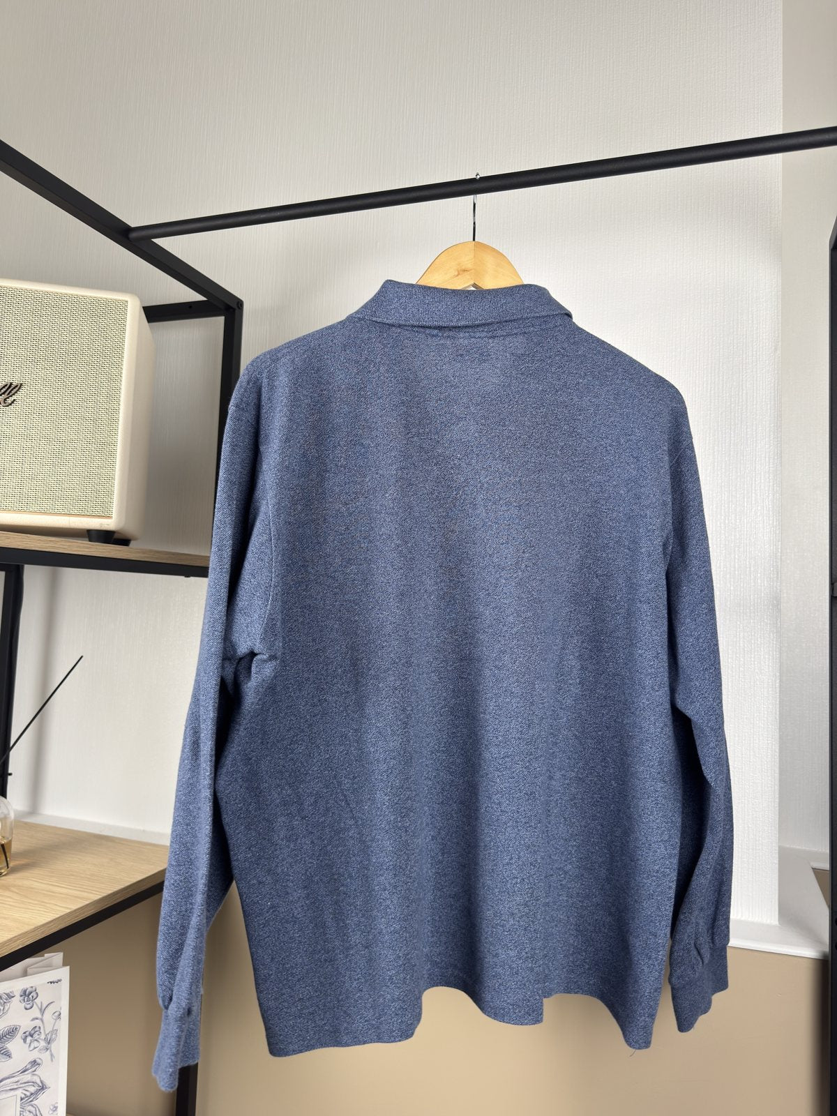 Polo manches longues Lacoste bleu chiné