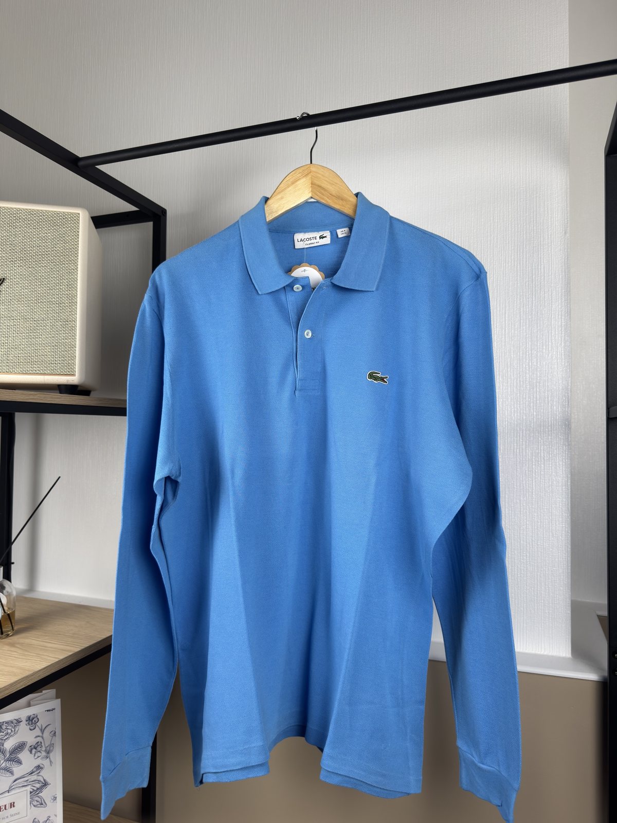 Polo manches longues Lacoste bleu ciel