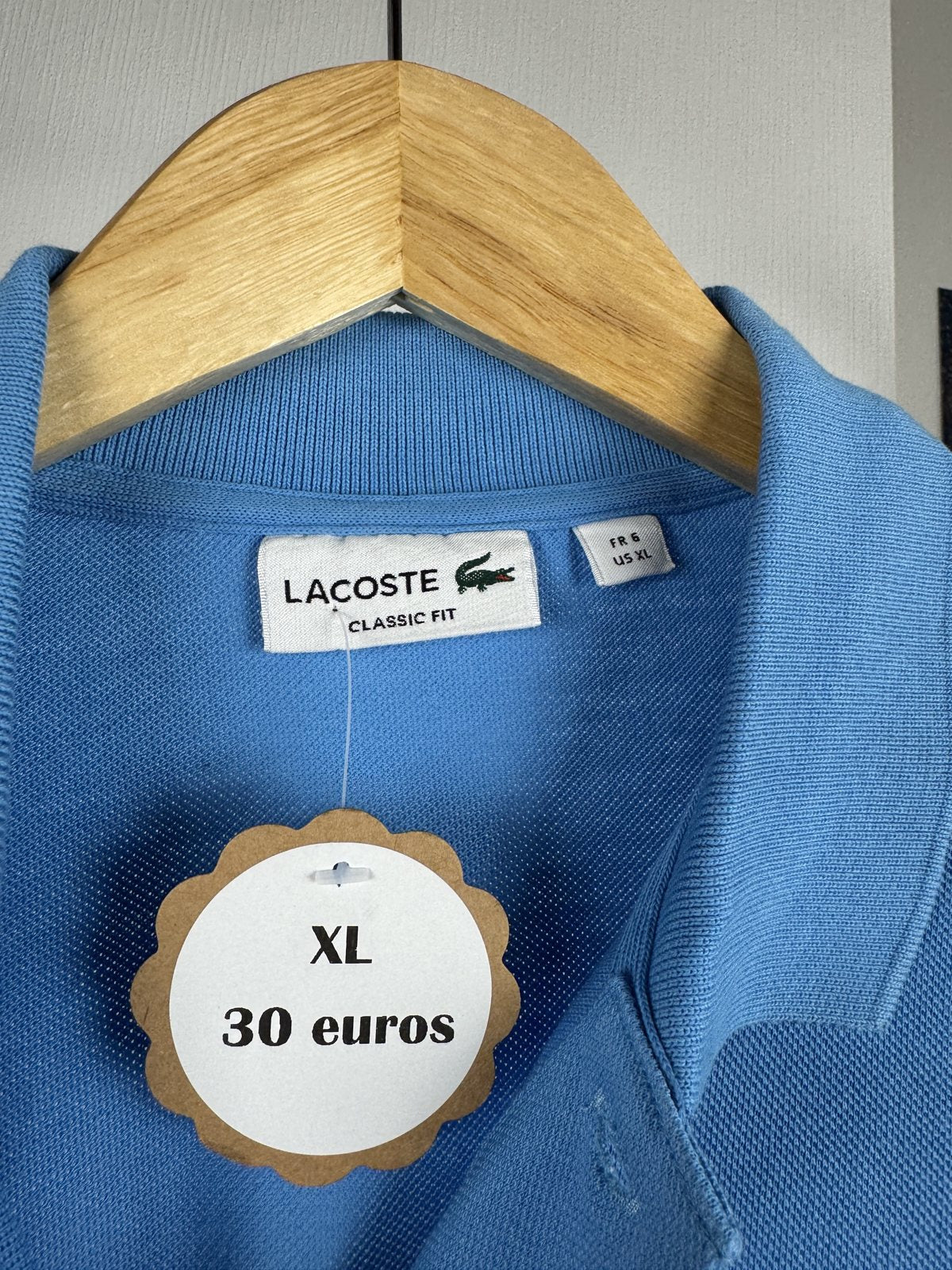 Polo manches longues Lacoste bleu ciel