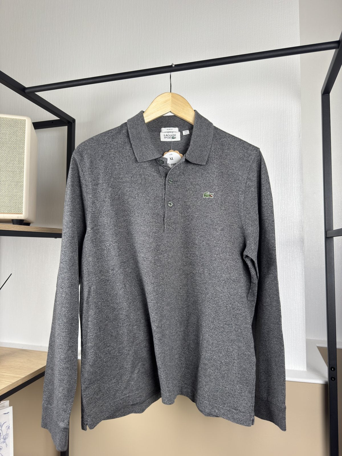Polo manches longues Lacoste Sport gris chiné