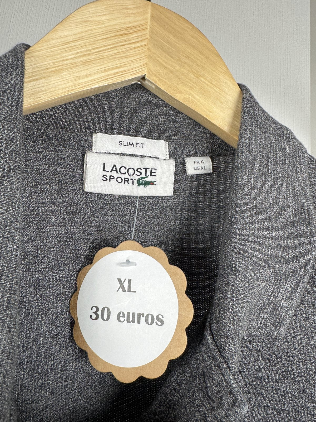 Polo manches longues Lacoste Sport gris chiné