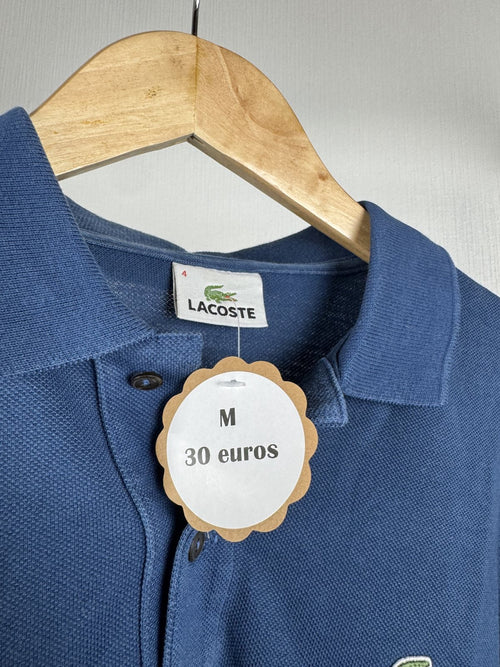 Polo manches longues Lacoste bleu