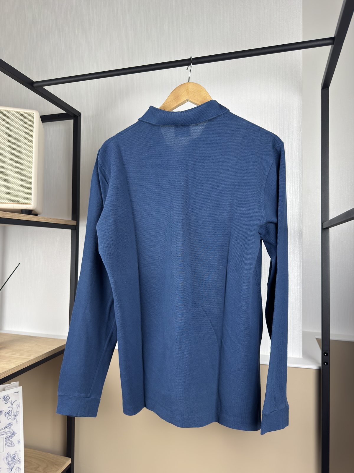 Polo manches longues Lacoste bleu
