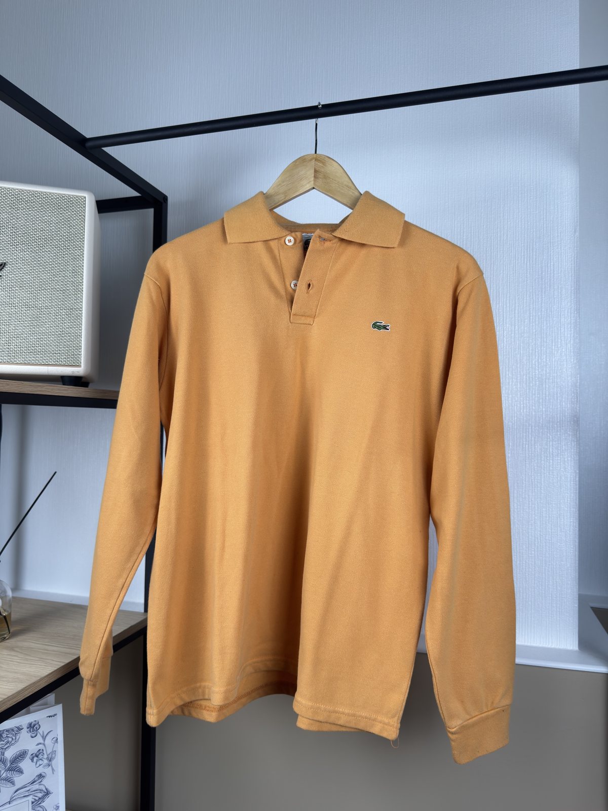 Polo manches longues Lacoste vintage orange