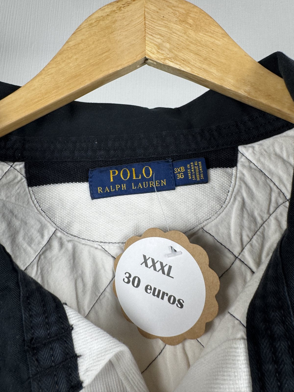 Polo rugby Ralph Lauren rayé noir et blanc