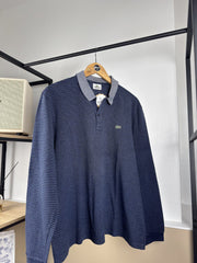 Polo manches longues Lacoste rayé marine