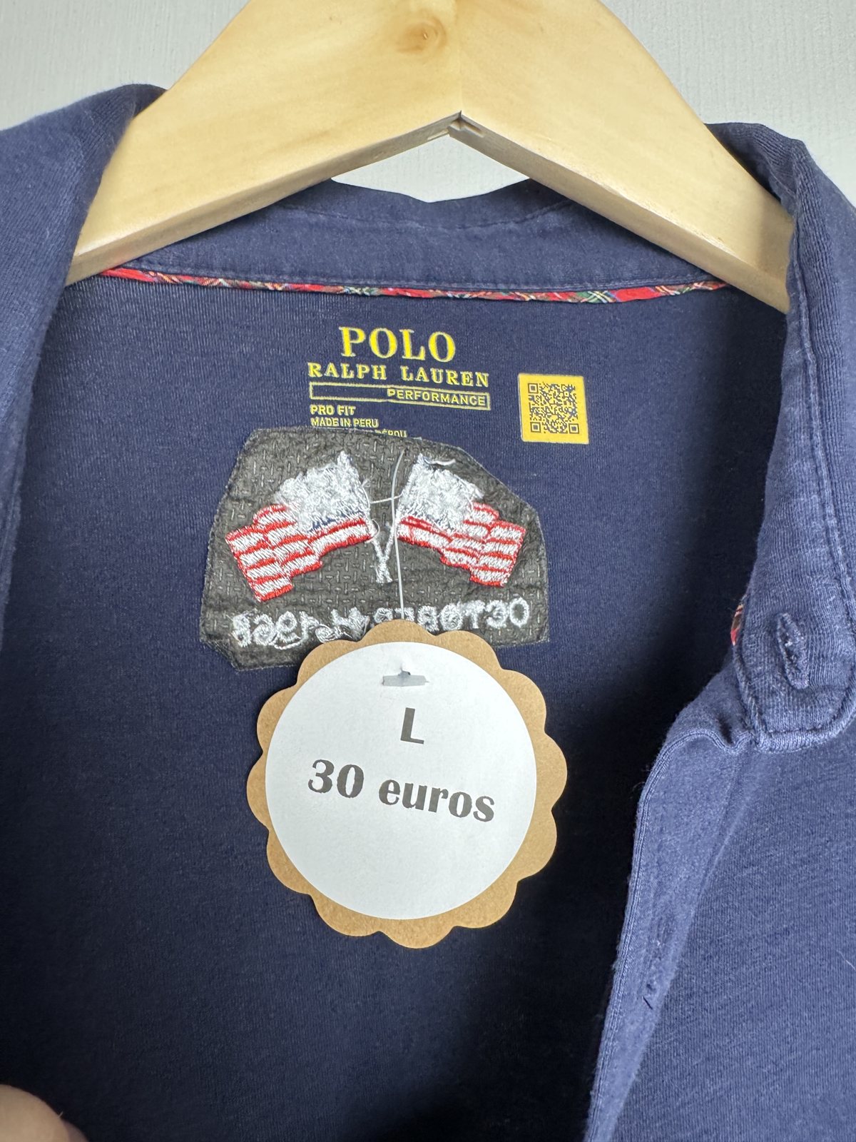 Polo Ralph Lauren marine brodé drapeaux
