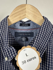 Chemise Tommy Hilfiger à carreaux marine manches courtes