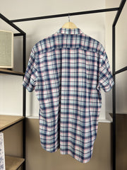 Chemise Tommy Hilfiger à carreaux rose et bleu manches courtes