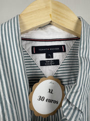 Chemise Tommy Hilfiger rayée vert et blanc manches courtes