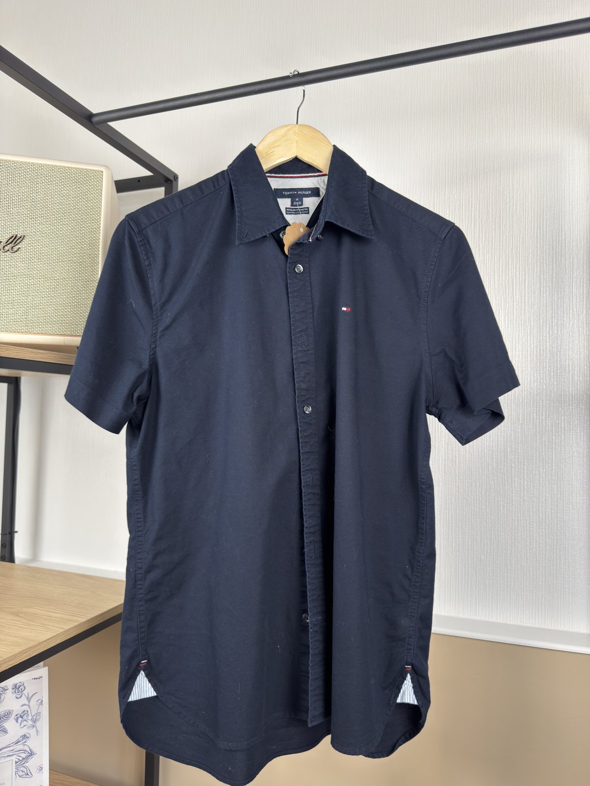Chemise Tommy Hilfiger marine manches courtes