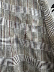 Chemise Ralph Lauren à carreaux beige manches courtes
