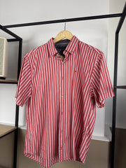 Chemise Tommy Hilfiger rayée rouge et blanc manches courtes