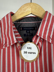 Chemise Tommy Hilfiger rayée rouge et blanc manches courtes
