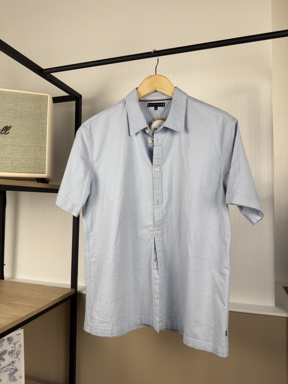 Chemise Tommy Hilfiger bleu ciel manches courtes