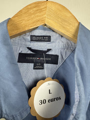 Chemise Tommy Hilfiger bleue à poche manches courtes
