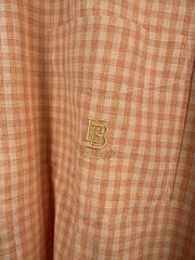 Chemise Hugo Boss à carreaux orange manches courtes