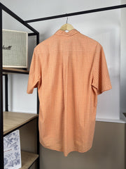 Chemise Hugo Boss à carreaux orange manches courtes