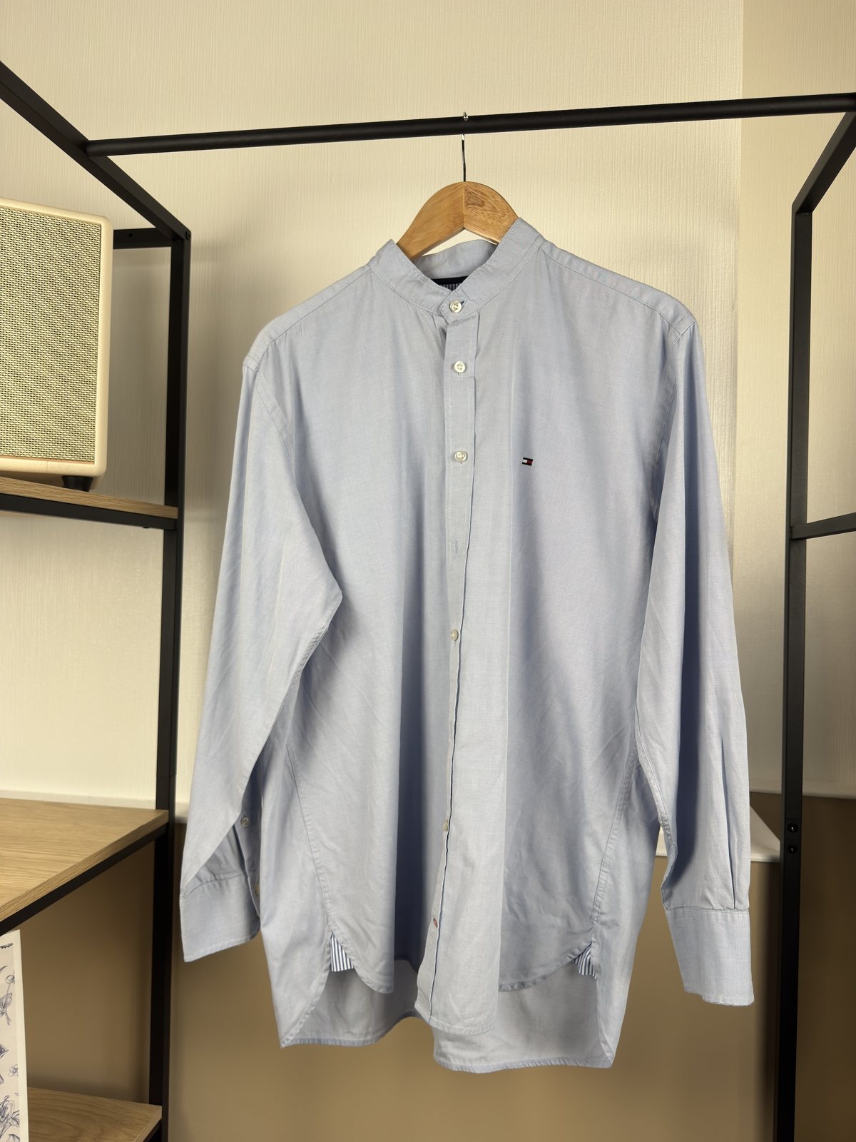 Chemise col mao Tommy Hilfiger bleu ciel