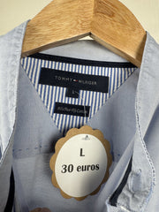 Chemise col mao Tommy Hilfiger bleu ciel