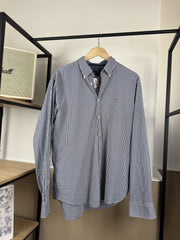 Chemise Tommy Hilfiger rayée bleu et blanc col boutonné