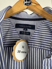 Chemise Tommy Hilfiger rayée bleu et blanc
