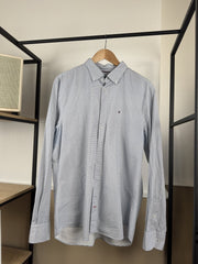 Chemise Tommy Hilfiger à micro-motifs blanc et bleu