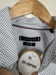 Chemise Tommy Hilfiger à micro-motifs blanc et bleu