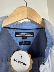 Chemise oxford Tommy Hilfiger gris bleu
