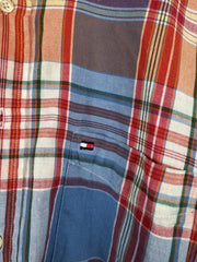 Chemise Tommy Hilfiger à carreaux orange et bleu